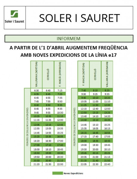 Horarios bus vallirana