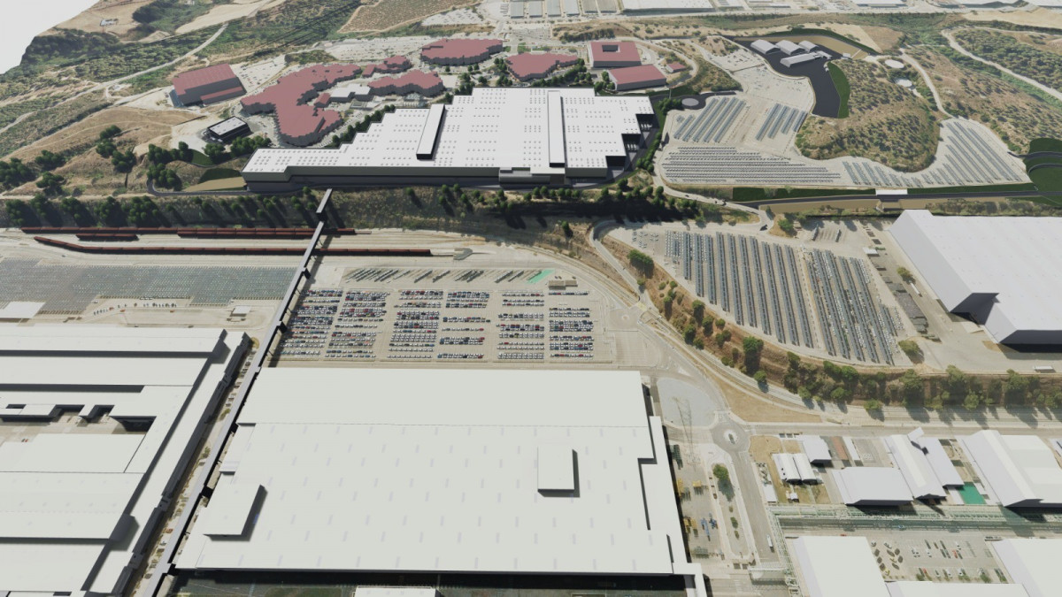 Imagen virtual del complejo de Seat en Martorell (Barcelona) con la futura planta de ensamblaje de baterías en la parte superior.