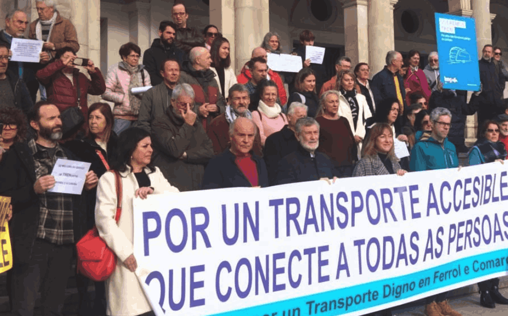 Una pasada protesta de la Plataforma por un Transporte Digno en Ferrol e Comarca en una imagen de su Facebook