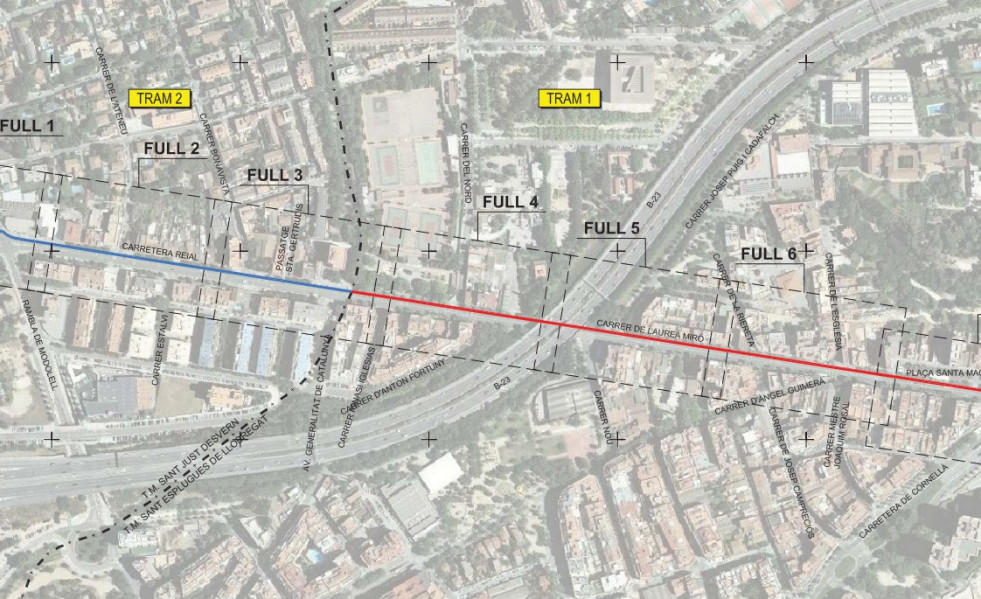 Plano carril bici esplugues sant just