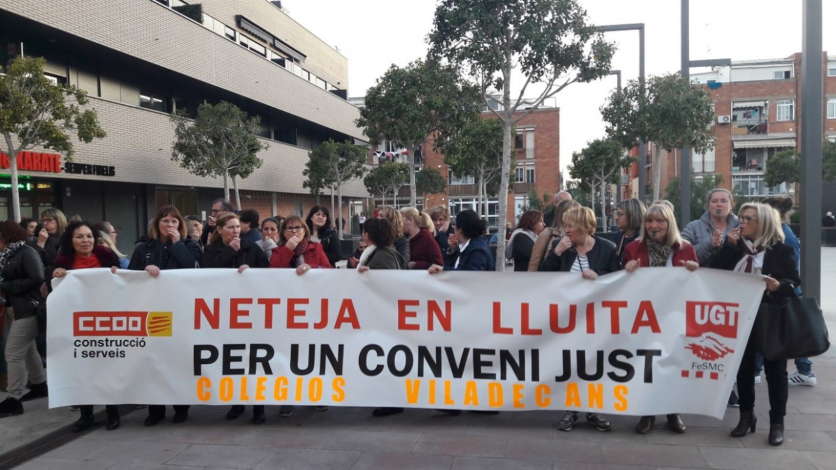 Trabajadoras limpieza Clece Viladecans