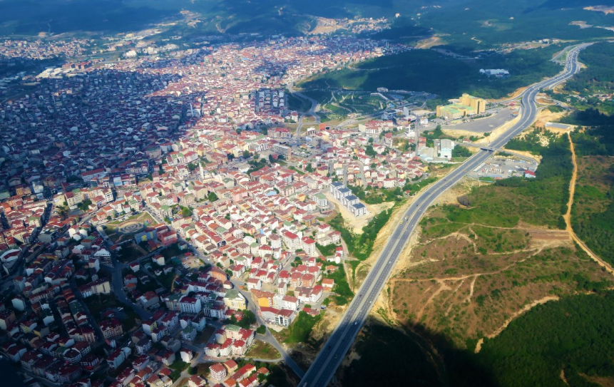 Área metropolitana imagen aérea