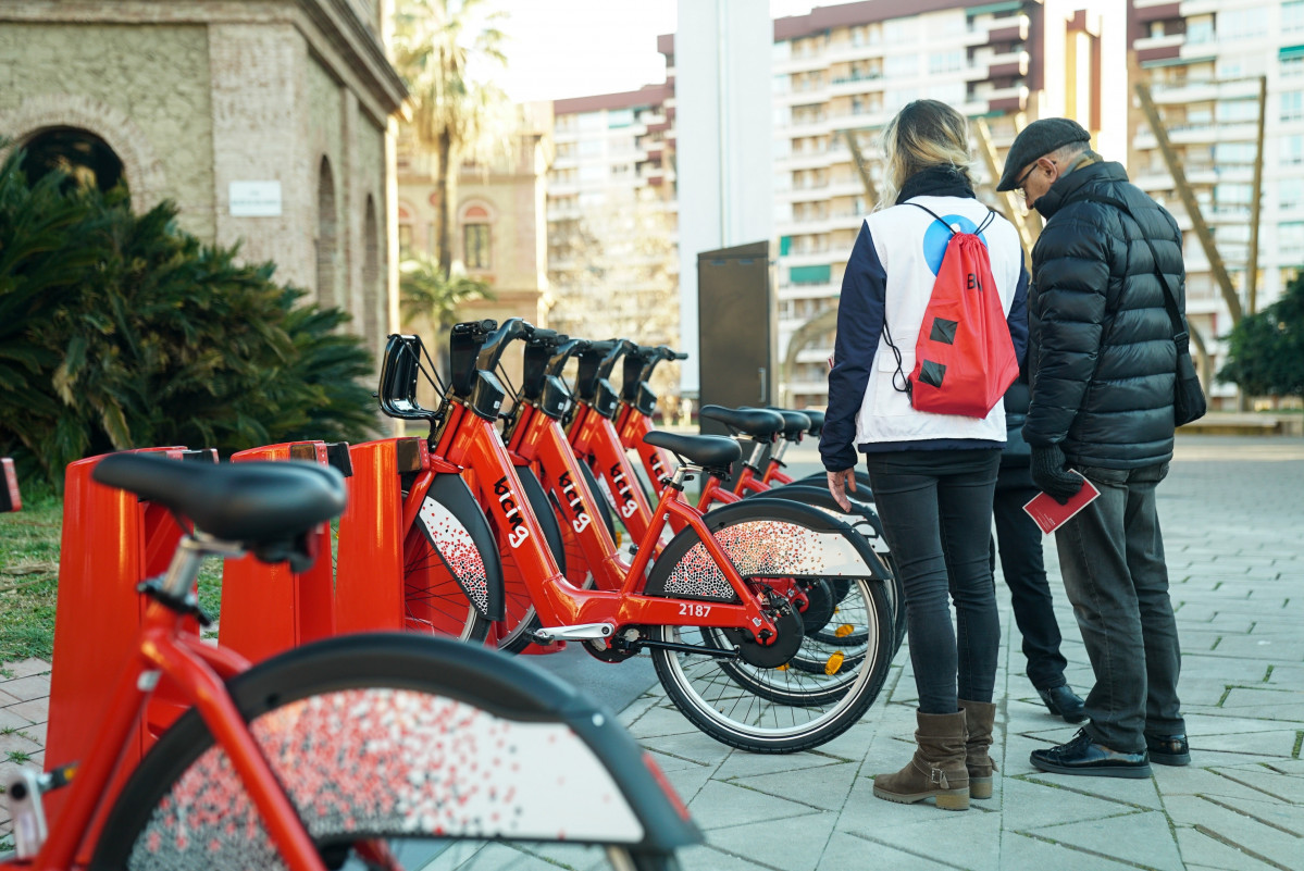 Una estación de Bicing en Barcelona, en una imagen de archivo