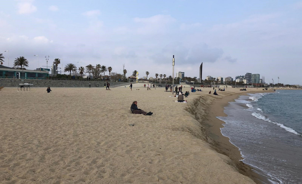 Playa de la Barceloneta durante el estado de alarma por el coronavirus