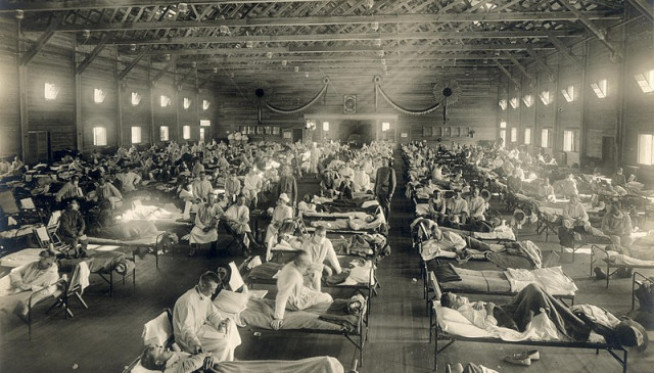 Emergency hospital during Influenza epidemic Camp Funston Kansas