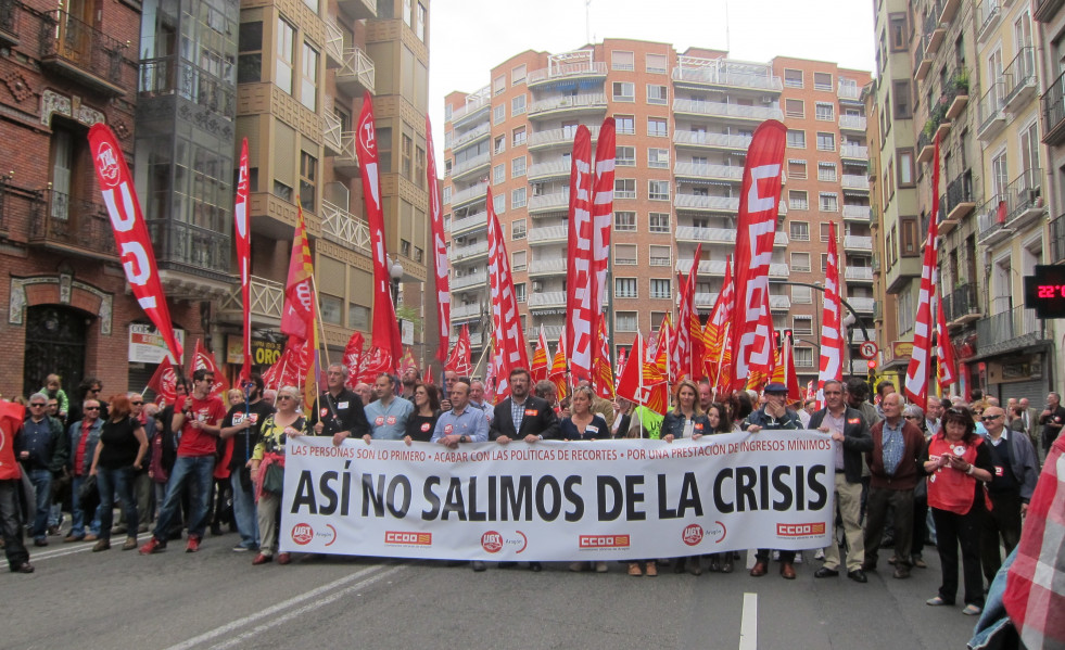 Manifestación del Primero de Mayo en Zaragoza.