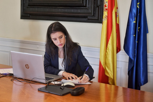 La ministra de Igualdad, Irene Montero, durante la Conferencia Sectorial celebrada por videoconferencia