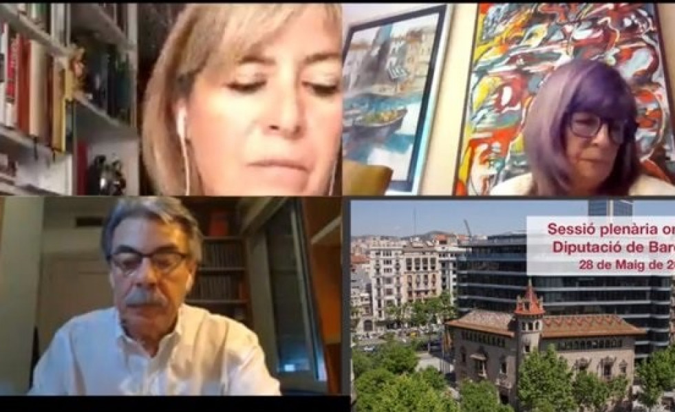 Pleno telemático de la Diputación de Barcelona que ha acordado una declaración institucional en la que lamenta la decisión de Nissan y expresa su apoyo a los trabajadores.