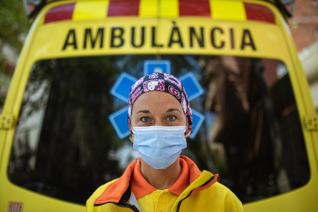 Una técnica del Sistema de Emergencias Médicas (SEM) de la Generalitat de Catalunya.