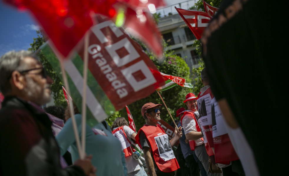 Protesta de funcionarios de CCOO -imagen de archivo-.