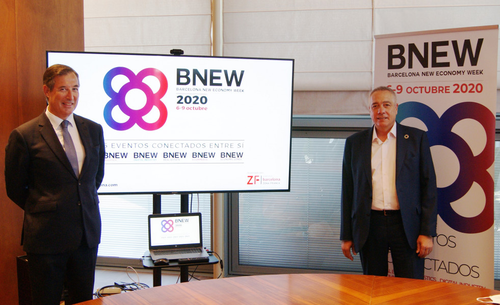 Juan Carlos Álvarez, director general de Negocio de Gestión Patrimonial de Servihabitat, y Pere Navarro, delegado especial del Estado en el Consorci de la Zona Franca de Barcelona y presidente de BN
