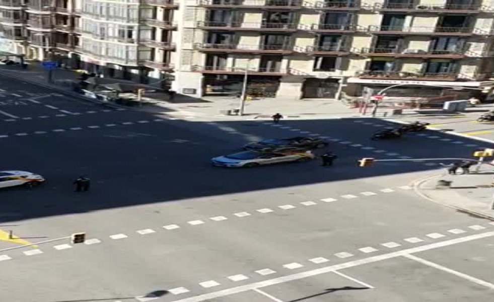 Banderas en el centro de barcelona