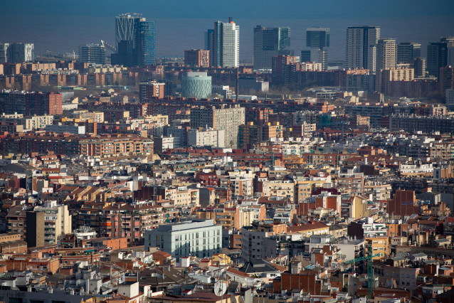 Panorámica de la ciudad de Barcelona, en Barcelona/Catalunya (España) a 30 de enero de 2020.