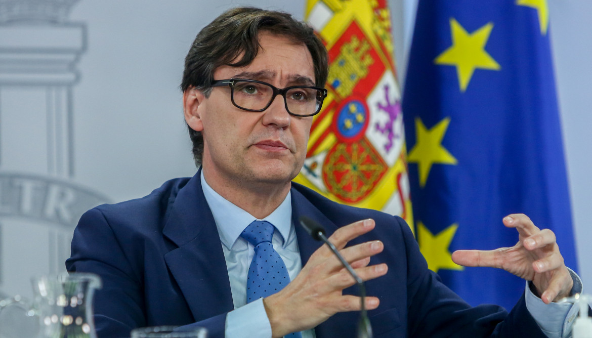El ministro de Sanidad, Salvador Illa; interviene durante una rueda de prensa tras la celebración del Consejo Interterritorial en el Complejo de Moncloa, en Madrid, (España), a 4 de noviembre de 202