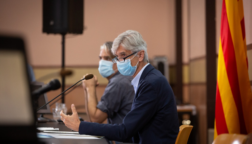 El secretari de Salut Pública de la Generalitat, Josep Maria Argimon, ofereix una roda de premsa a la Conselleria de la Salut per tractar l'evolució de la pandèmia a la regió, a Barcelona, Catalun