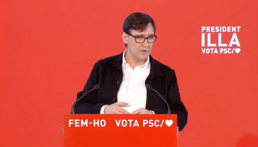 El candidato del PSC a las elecciones catalanas, Salvador Illa.
