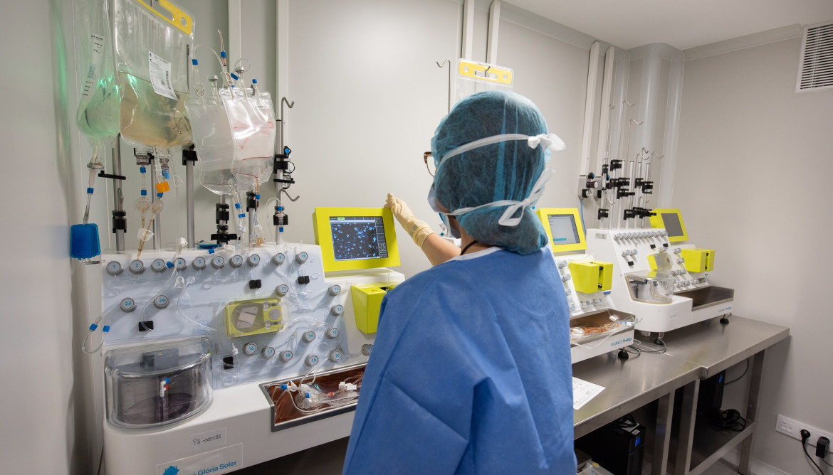 Sala Blanca del Hospital Clínic donde se preparan los CAR-T