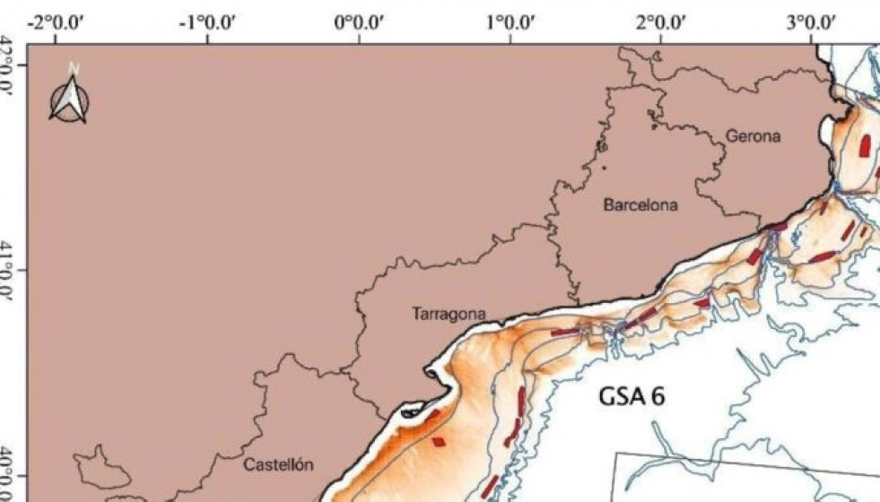 Zona de cierre a la pesca, correspondiente a 18 áreas del litoral catalán