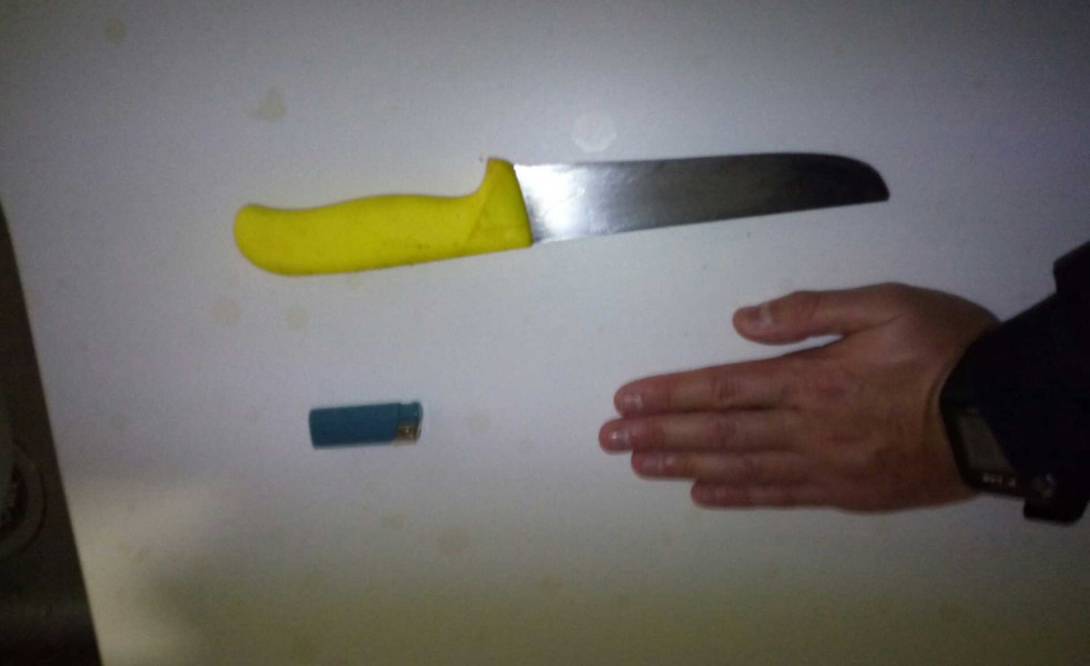 Cuchillo empleado por una joven acusada de un delito de violencia en el ámbito familiar