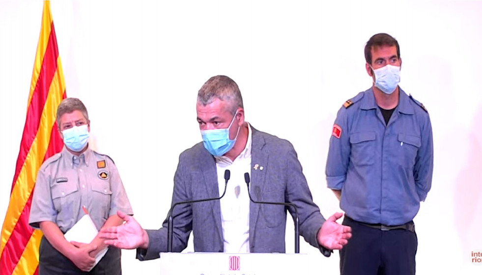 El secretario general de Interior, Oriol Amorós, en rueda de prensa telemática.