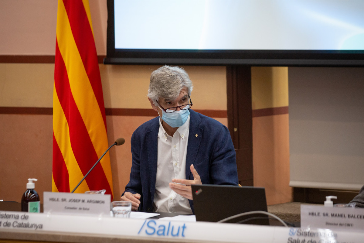 El conseller de Salud, Josep Maria Argimon, en rueda de prensa este lunes