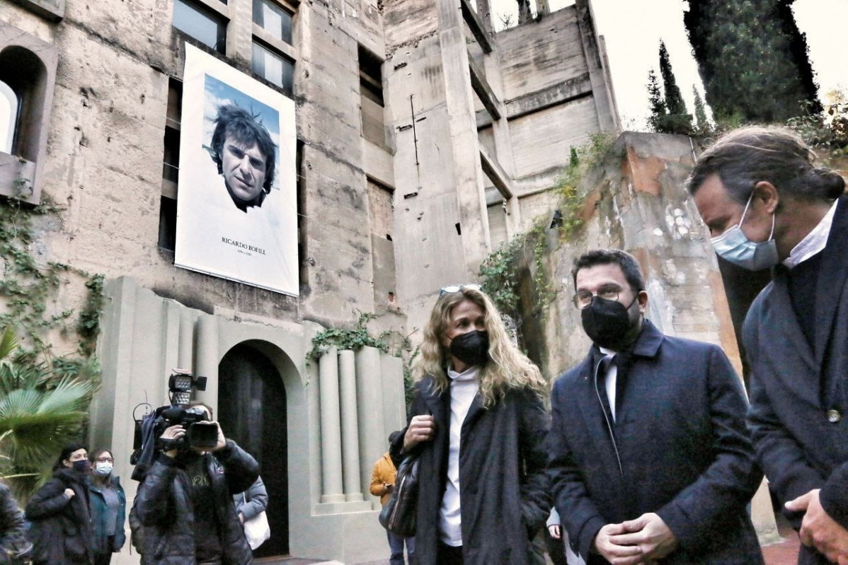 El presidente Pere Aragonès acude al homenaje al arquitecto Ricardo Bofill en su taller