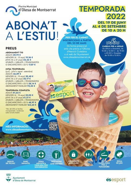 Cartell piscina municipal 2022 ookk