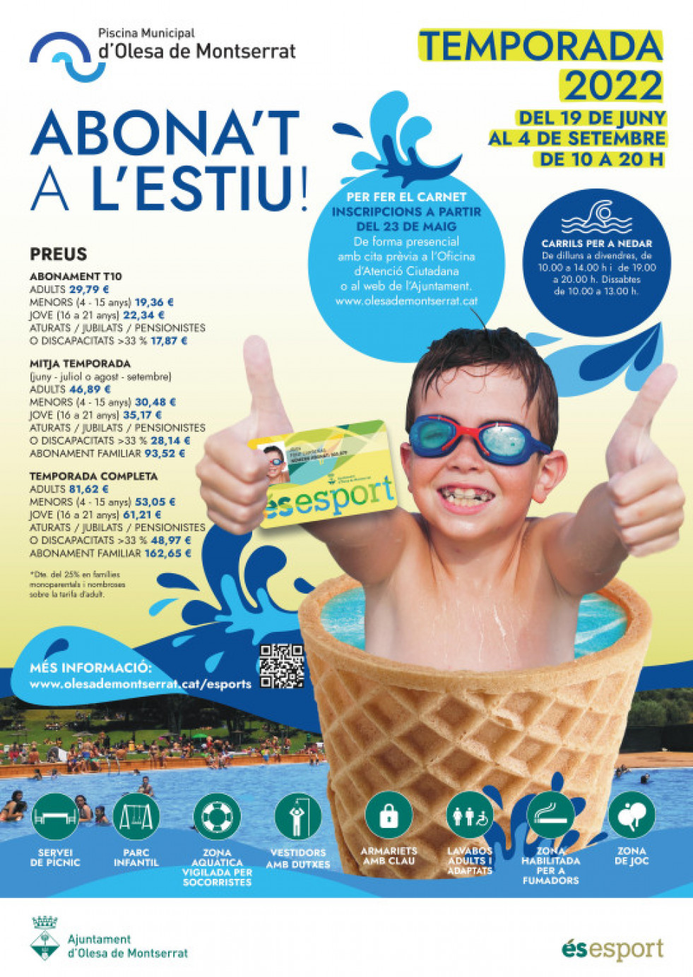 Cartell piscina municipal 2022 ookk