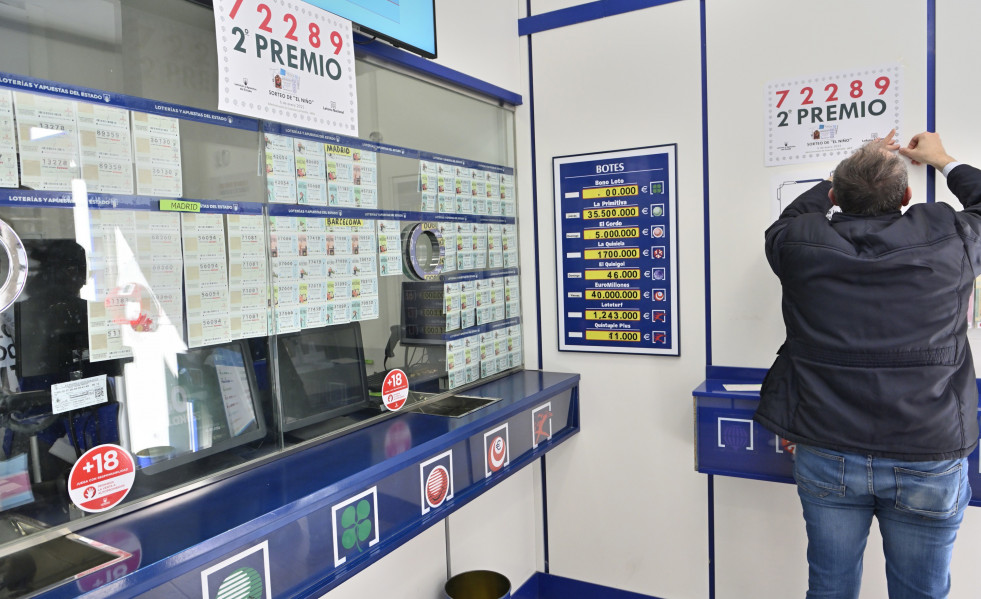 Administración de Loterías ubicada en el número 9 de la calle Virgen de la Capilla 9 de Jaén, donde se ha vendido parte del segundo premio de la Lotería del Niño 2023 con el número 72289.