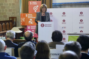 La presidenta de la Diputación de Barcelona, Núria Marín, interviene en el congreso 'De camins a carreteres i carrers: l'evolució de la Xarxa viària local'.
