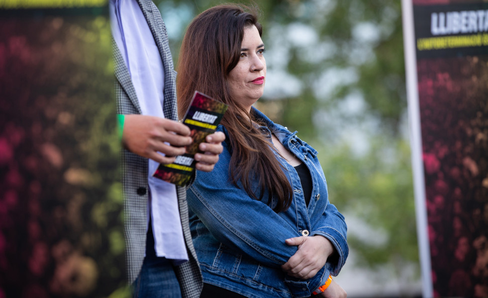 Archivo - La activista de los CDR Tamara Carrasco en la concentración en la Plaza Cataluña de Barcelona con motivo de la finalización del juicio del 1-O.