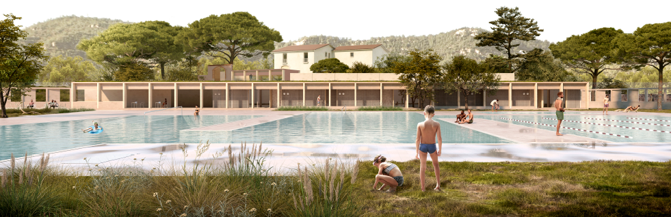 Render piscina descoberta zona aigua