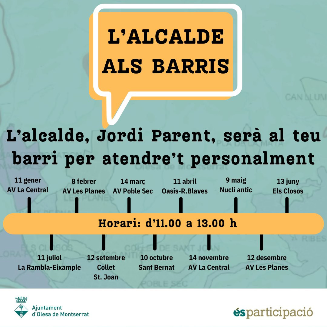 Cartell alcalde als barris