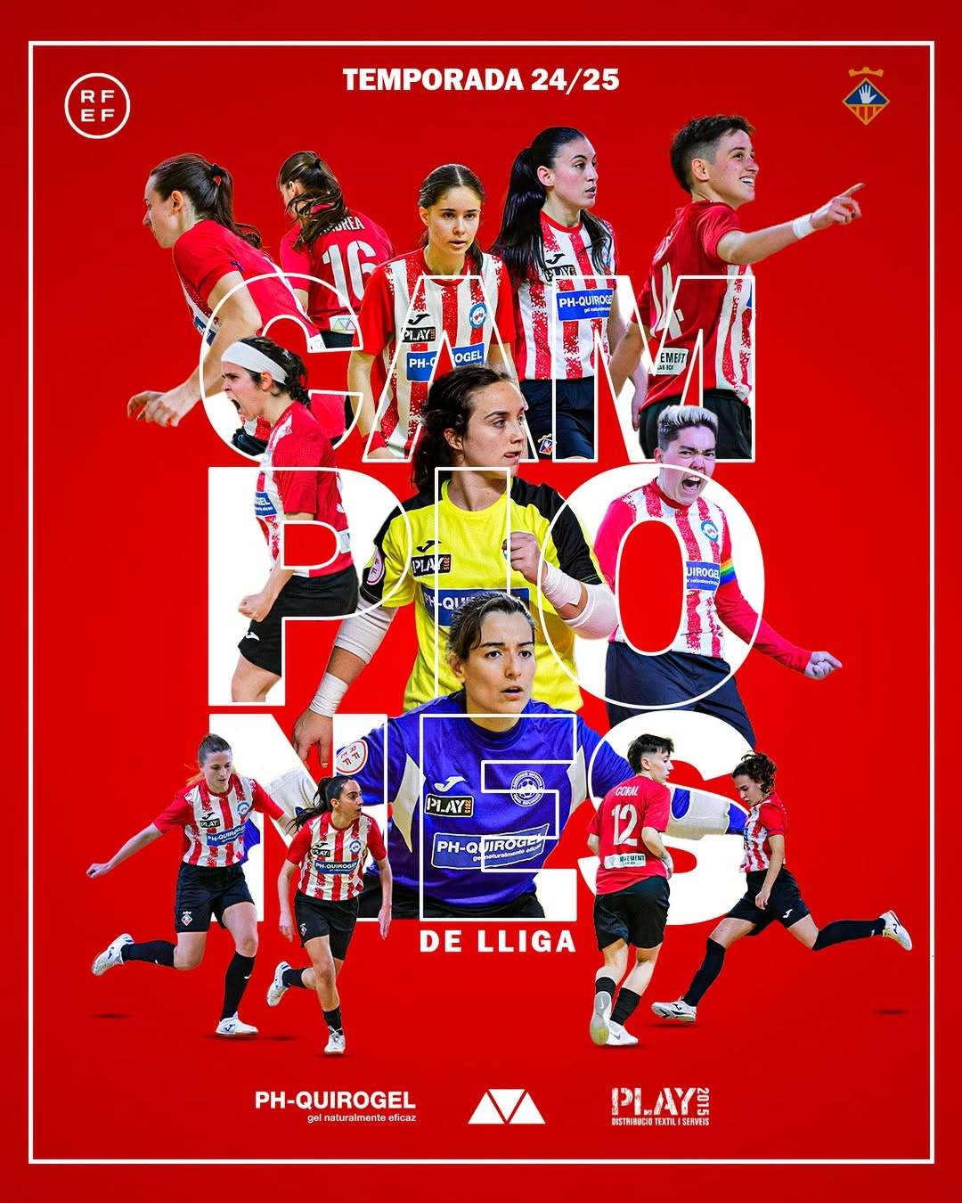 CAMPIONES DE LLIGA ud83eudd79Ho hem fet!! Aquest increu00edble equip, despru00e9s de 27 jornades, u00e9s CAMPIu00d3 DE LLIGA sent invictes Un paset mu00e9s per lu2019objectiu #FemPinyaFemPenya