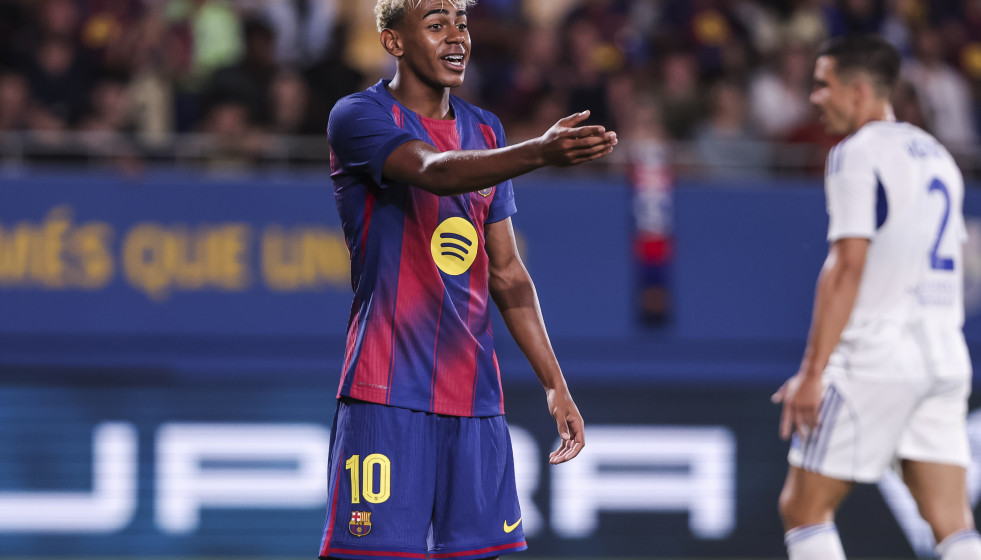 EuropaPress 6897877 lamine yamal of fc barcelona gestures during the joan gamper trophy