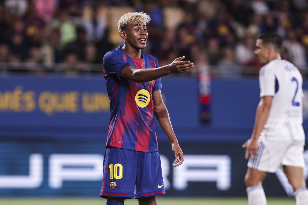 EuropaPress 6897877 lamine yamal of fc barcelona gestures during the joan gamper trophy