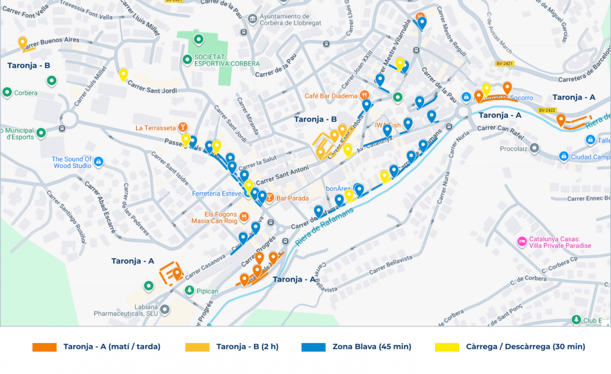 Mapa Zones   Corbera de Llobregat  2 