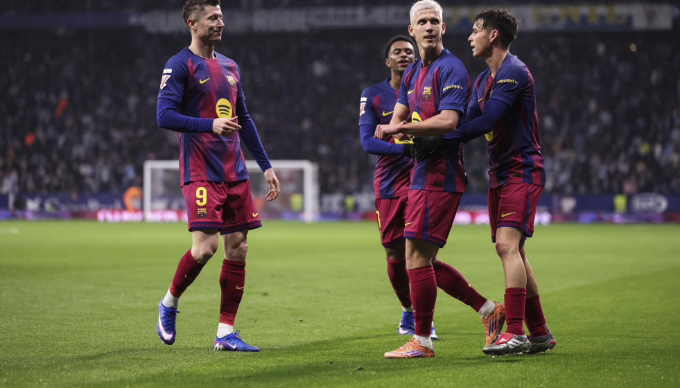 EuropaPress 7195882 dani olmo of fc barcelona celebrates goal during the spanish league liga ea