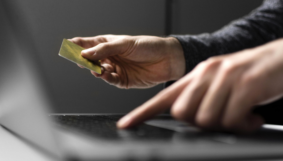 Vista superior del concepto de compras en linea