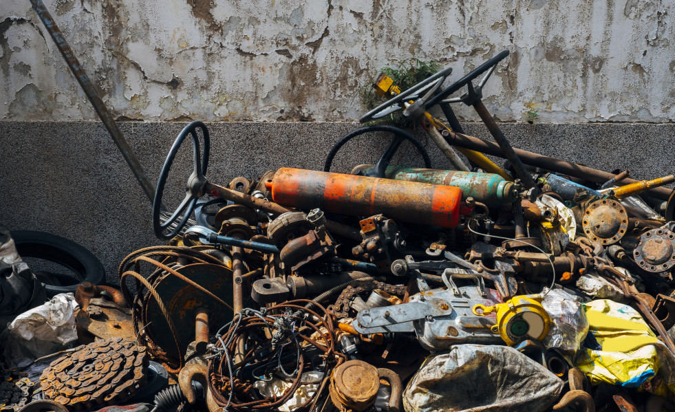 Old rusty junk garbage steel