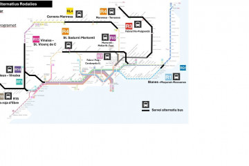 Mapa de los servicios alternativos de Rodalies