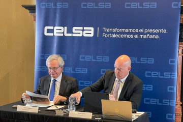 El presidente de Celsa, Rafael Villaseca, y el consejero delegado, Jordi Cazorla