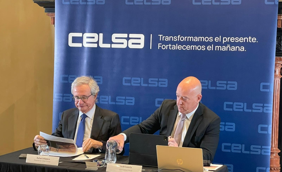 El presidente de Celsa, Rafael Villaseca, y el consejero delegado, Jordi Cazorla
