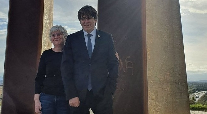 La exconsellera Clara Ponsatí y el expresidente de la Generalitat Carles Puigdemont