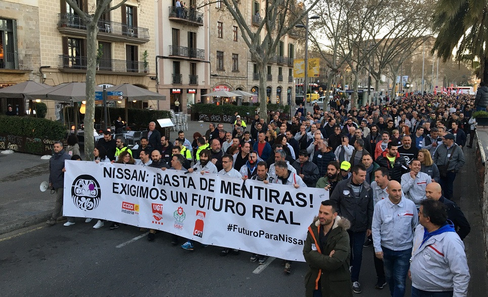 Manifestación de trabajadores de Nissan