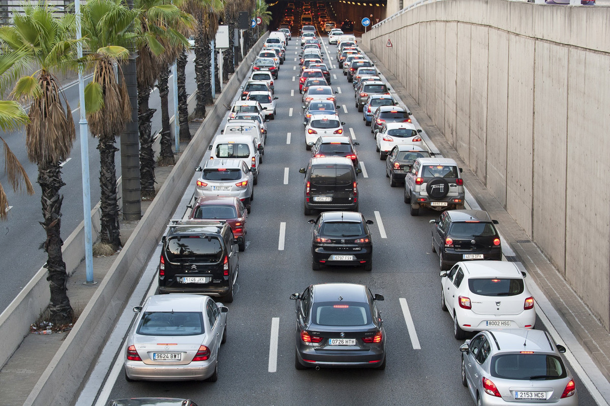 Congestión en la Ronda de Dalt de Barcelona.