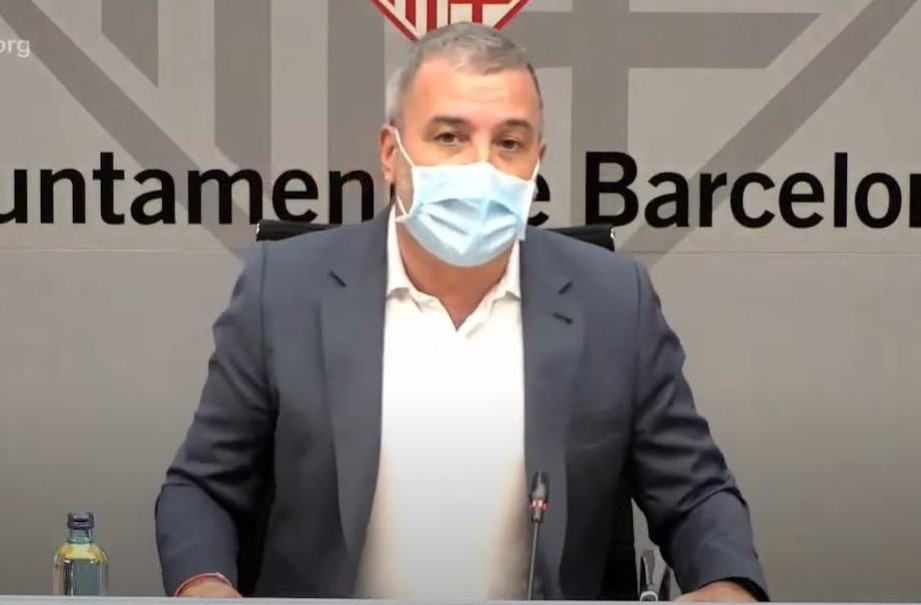 El primer tinent d'alcalde de Barcelona, Jaume Collboni, en roda de premsa.