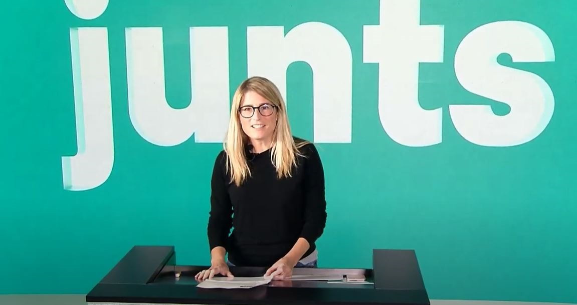 La vicepresidenta de JxCat Elsa Artadi en el acto de clausura del congreso fundacional del partido, que comenzó en julio y se ha celebrado de manera telemática.