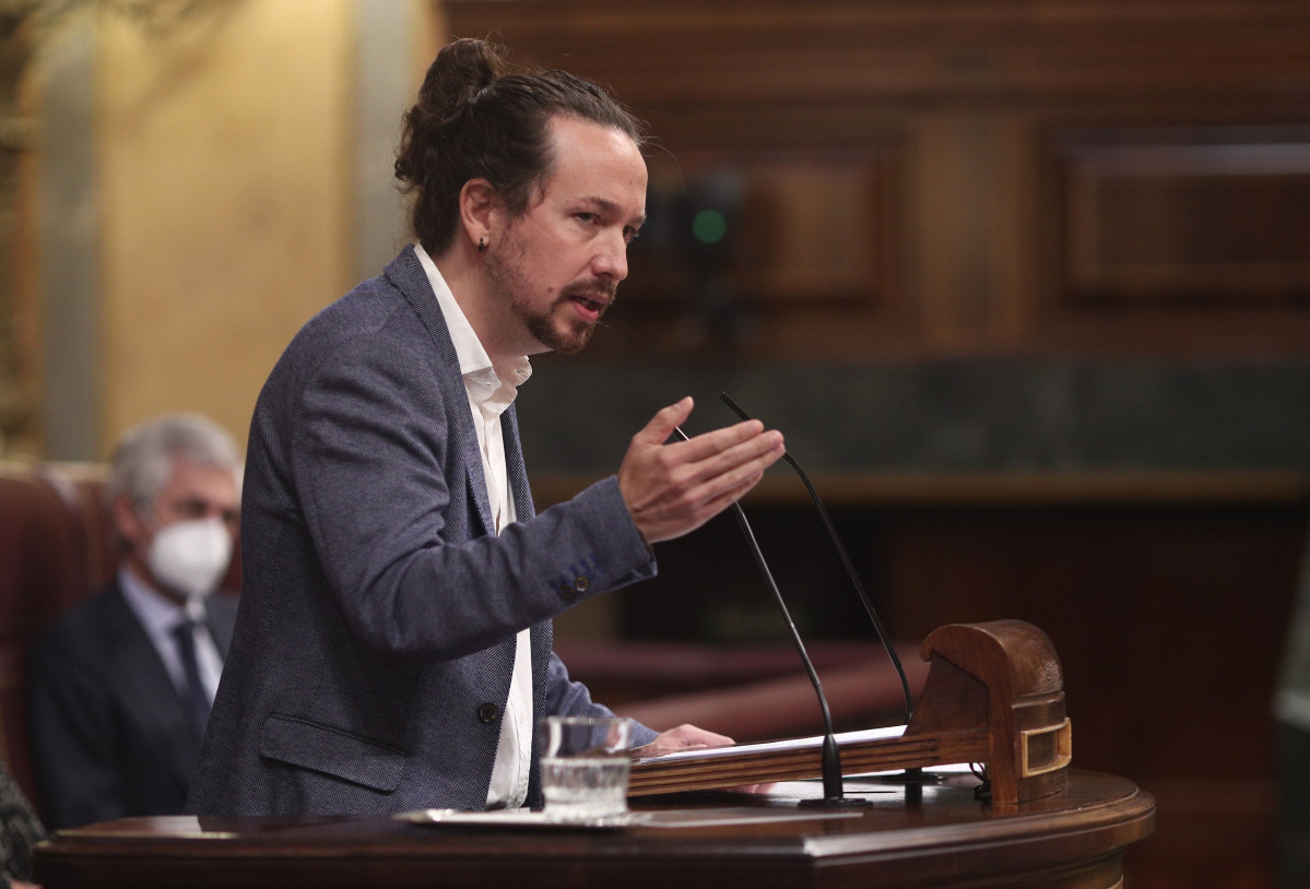 El vicepresident segon del Govern espanyol, Pablo Iglesias, al Congrés dels Diputats. Madrid (Espanya), 22 d'octubre del 2020.