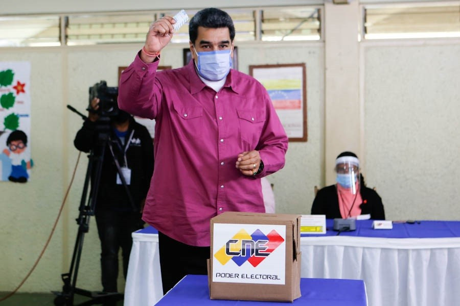 El president de Veneçuela, Nicolás Maduro, en les eleccions legislatives de Veneçuela, el 6 de desembre del 2020